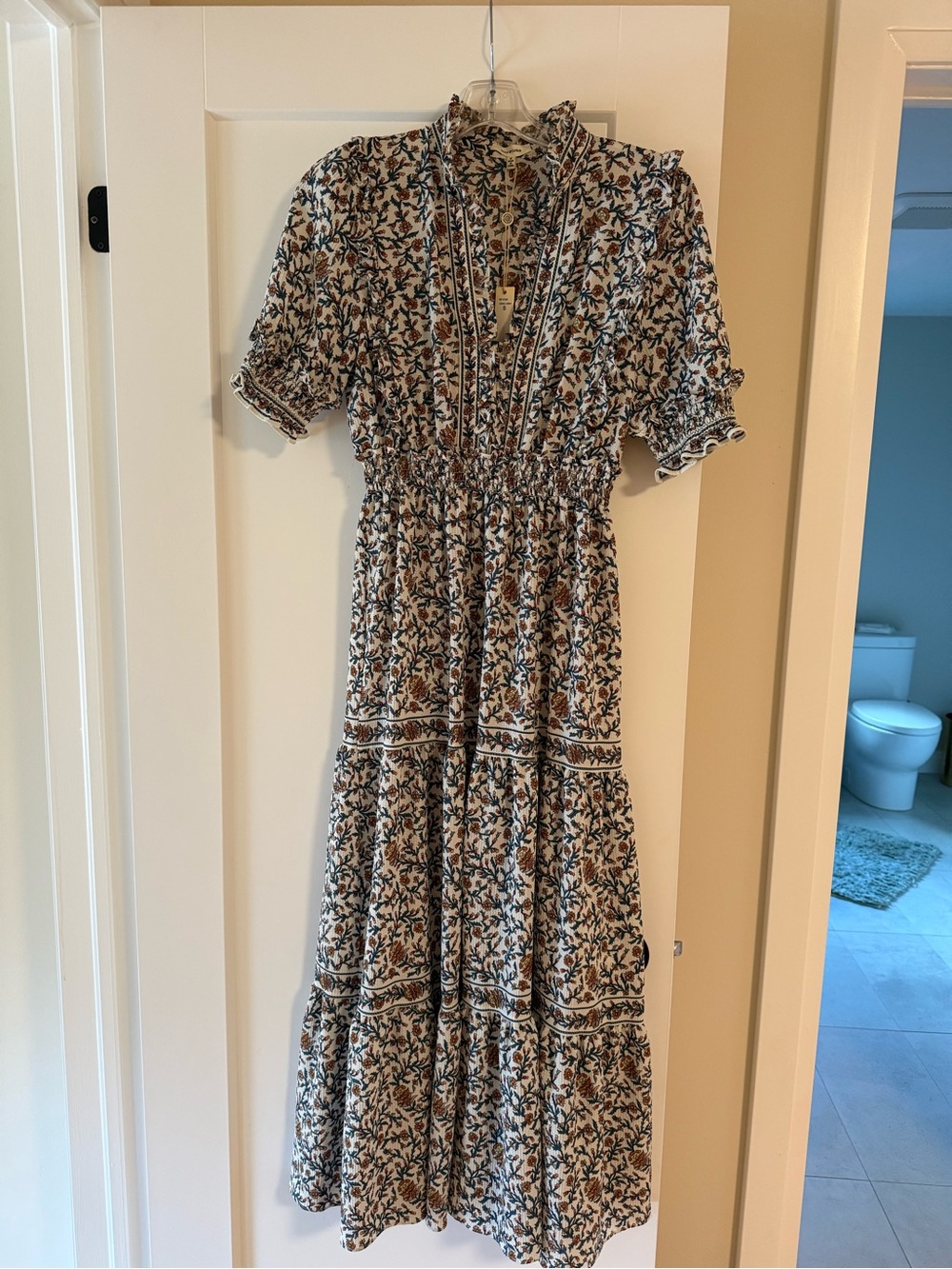 NWT- Max Studio Floral Tiered Midi Dress in autumn colours